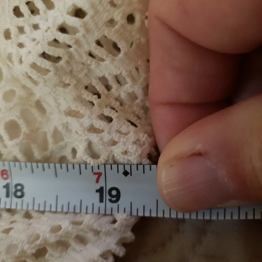 Emma & Michele Large Cream Net Crochet Lined Dress - Picture 9 of 10